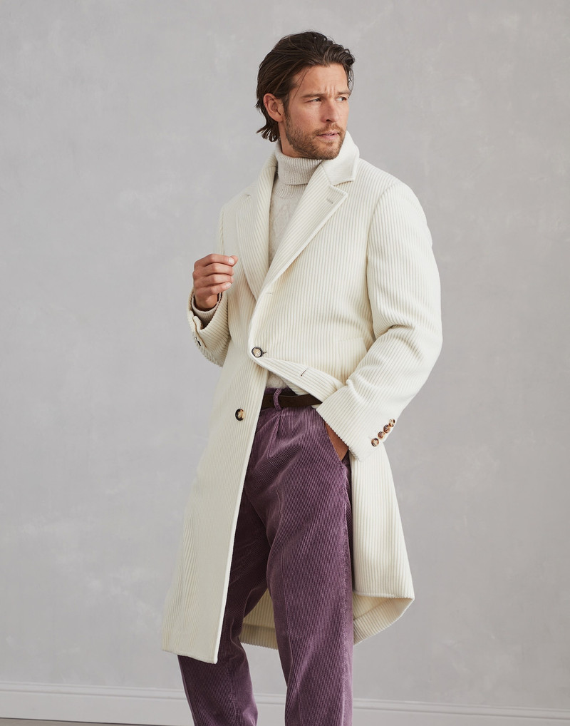 Cashmere wide wale corduroy coat 1