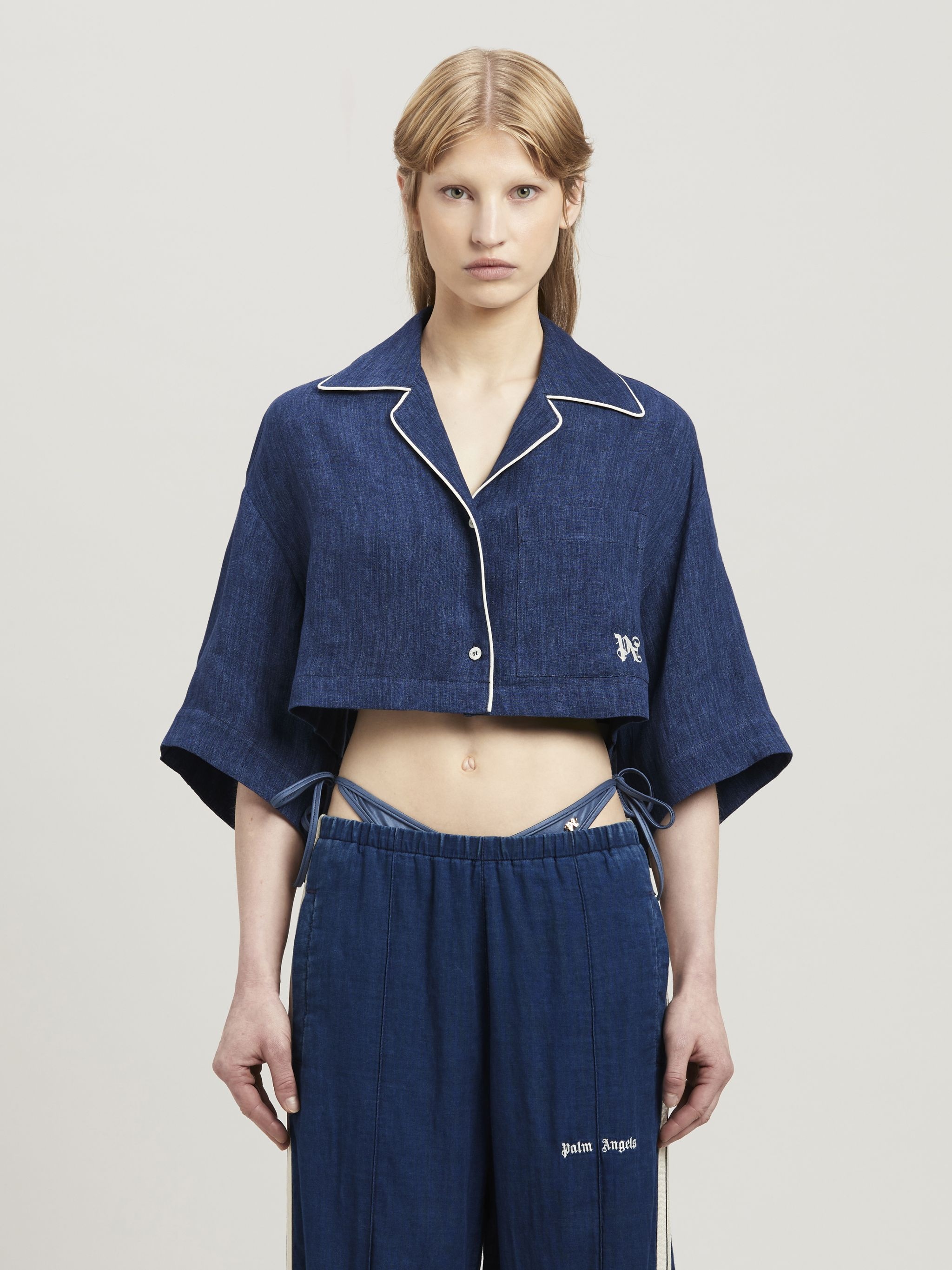 【日本製】 Palm Crop Denim Linen Monogram Angeles トップス