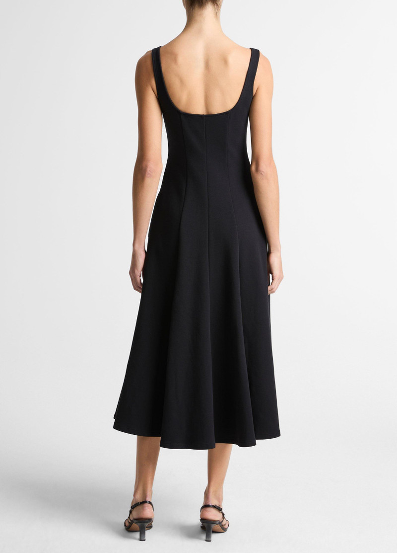 Vince Seamed Cotton-Blend Square-Neck Dress outlook