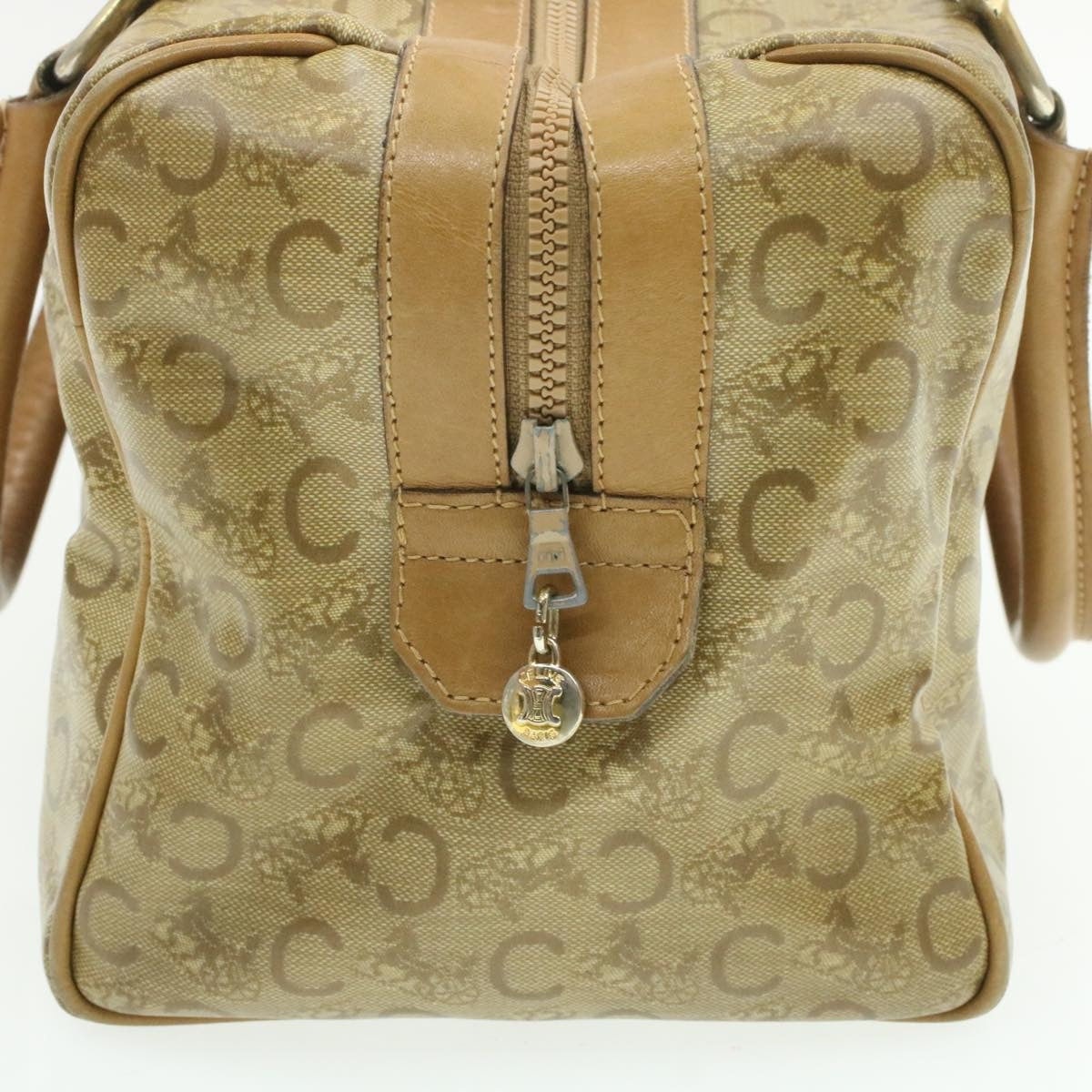 CELINE C Macadam Horse Carriage Hand Bag Pvc Leather Beige - 5