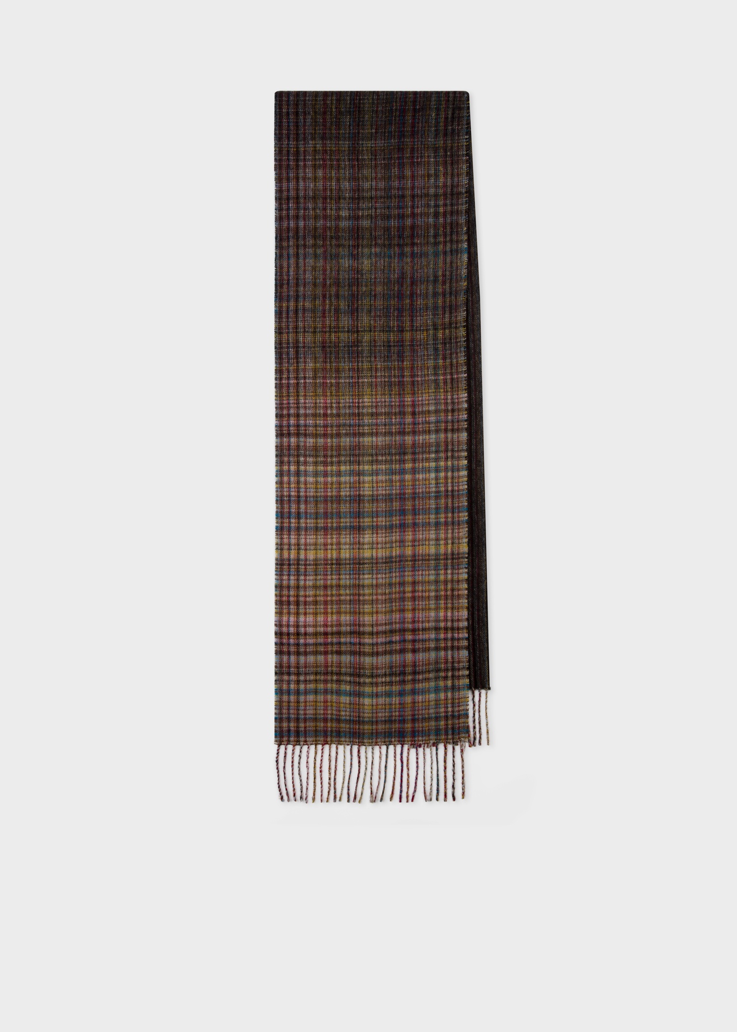 Mixed-Stripe and Check Wool Scarf - 4