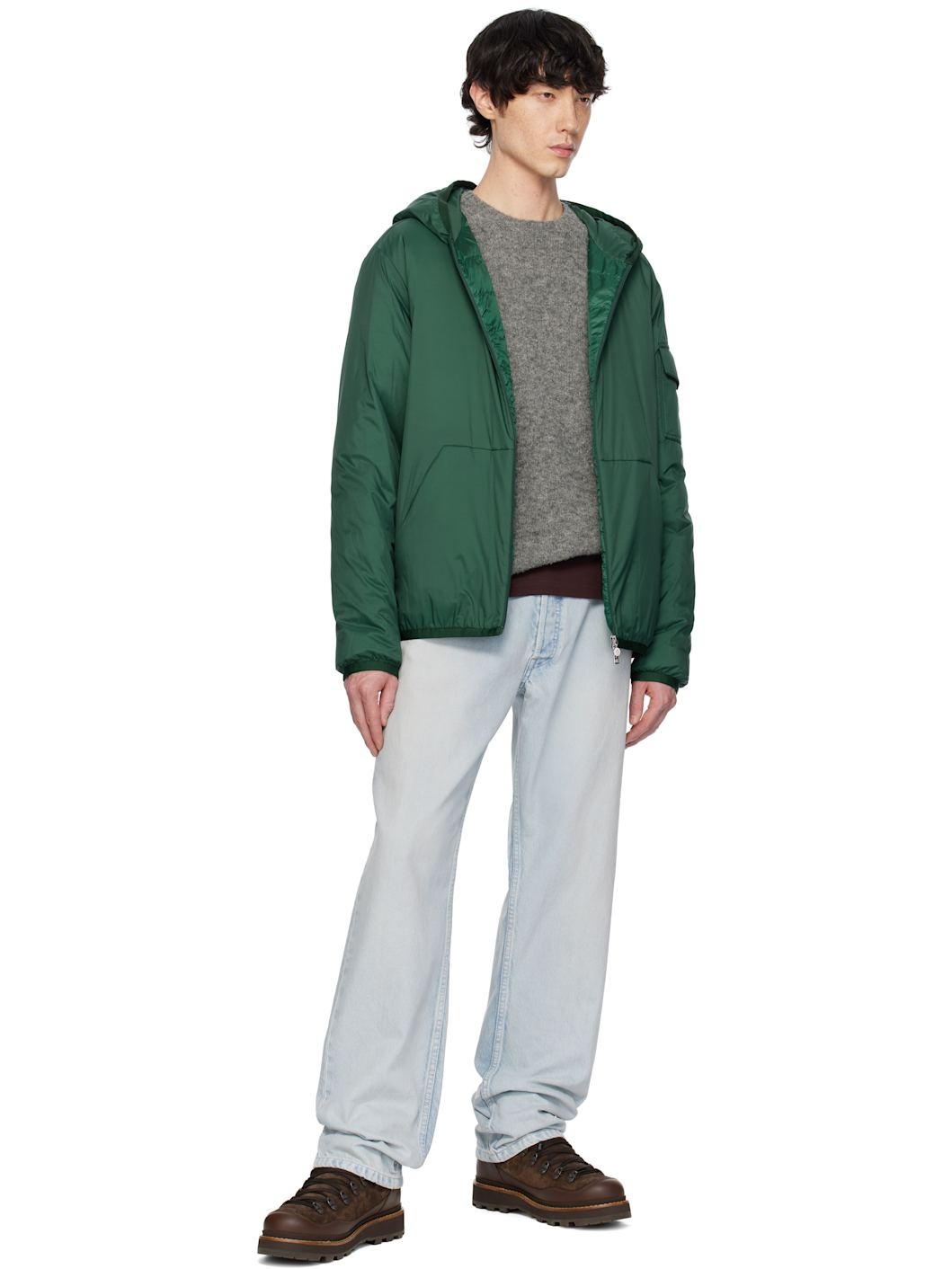 Green Monteynard Hooded Short Down Jacket - 5