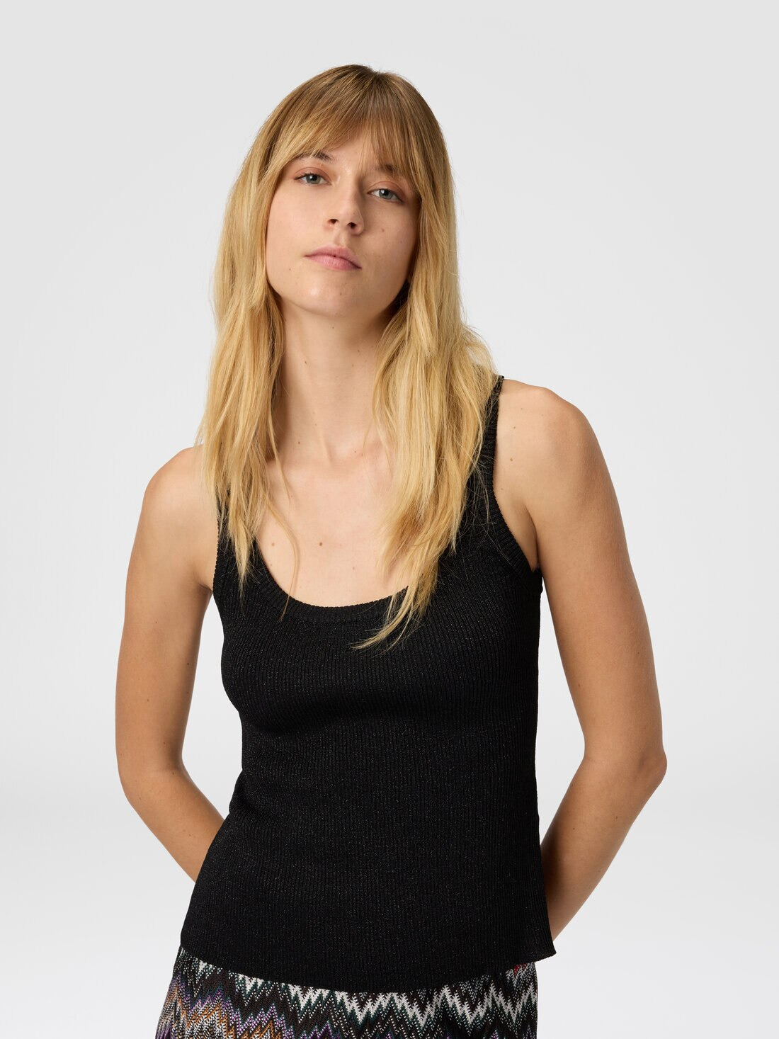 Tank Top in Viscose and Lamé Blend - 4