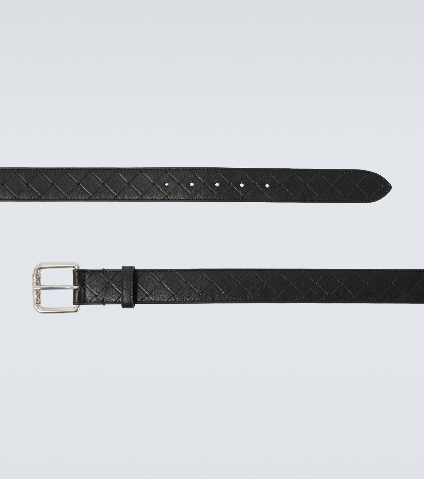 Intrecciato Stamp 35mm leather belt - 4