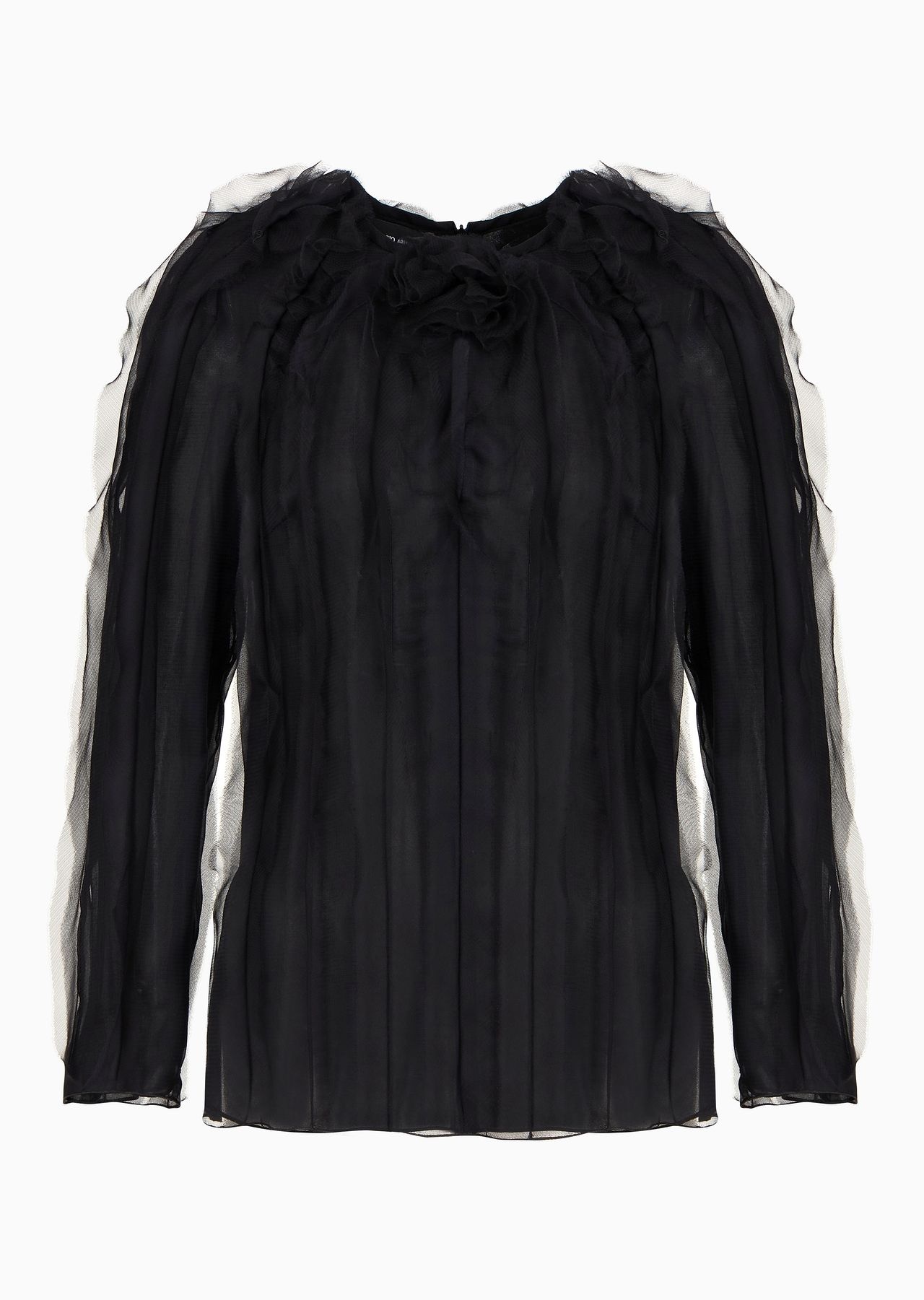 Long-sleeved long shirt in silk organza - 1