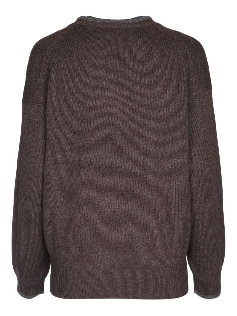 Brunello Cucinelli V-neck ribbed sweater outlook