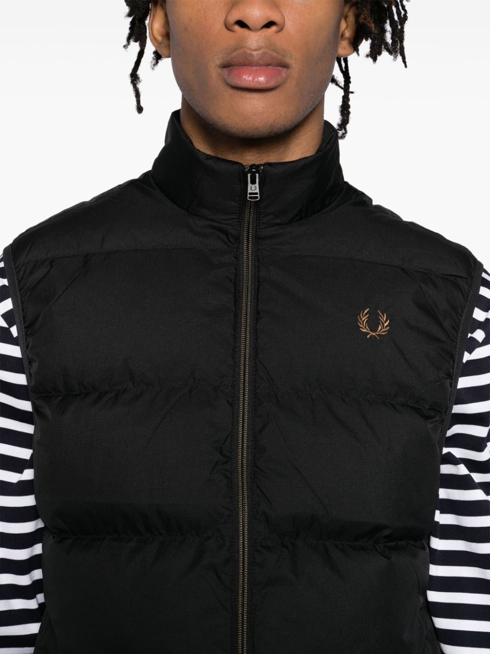 logo-embroidered padded jacket - 5