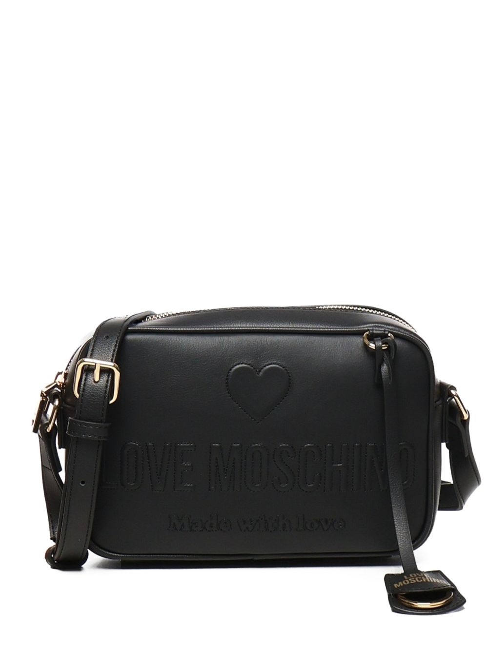embossed-stitching logo shoulder bag - 1