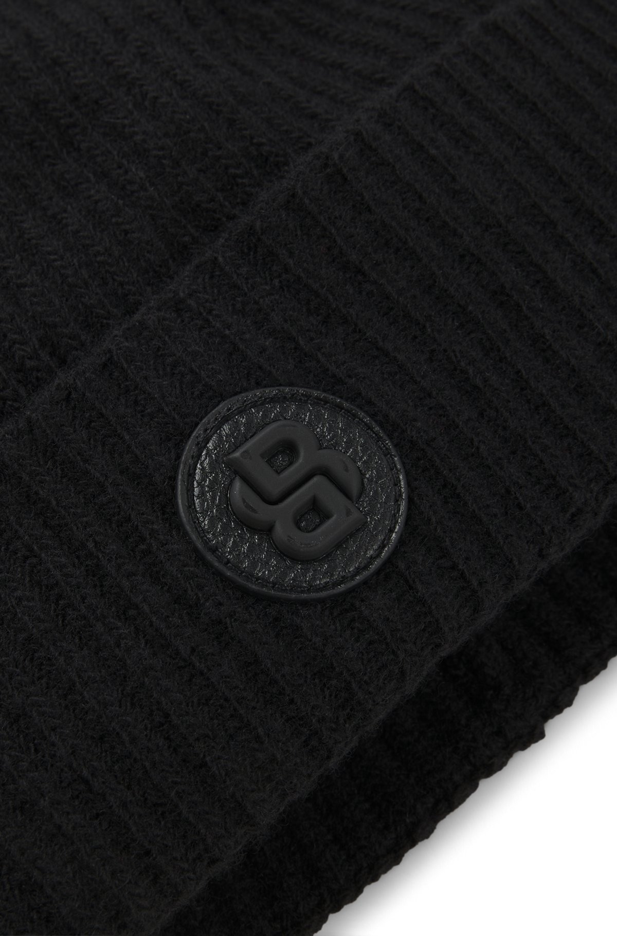 WOOL-CASHMERE BEANIE HAT WITH DOUBLE B MONOGRAM - 5