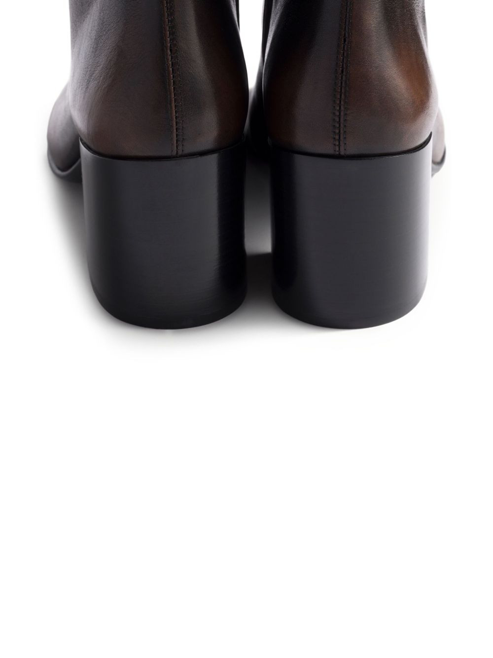 block-heel leather boots - 3