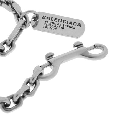 BALENCIAGA Women's Tags Carabiner Bracelet  in Antique Silver outlook