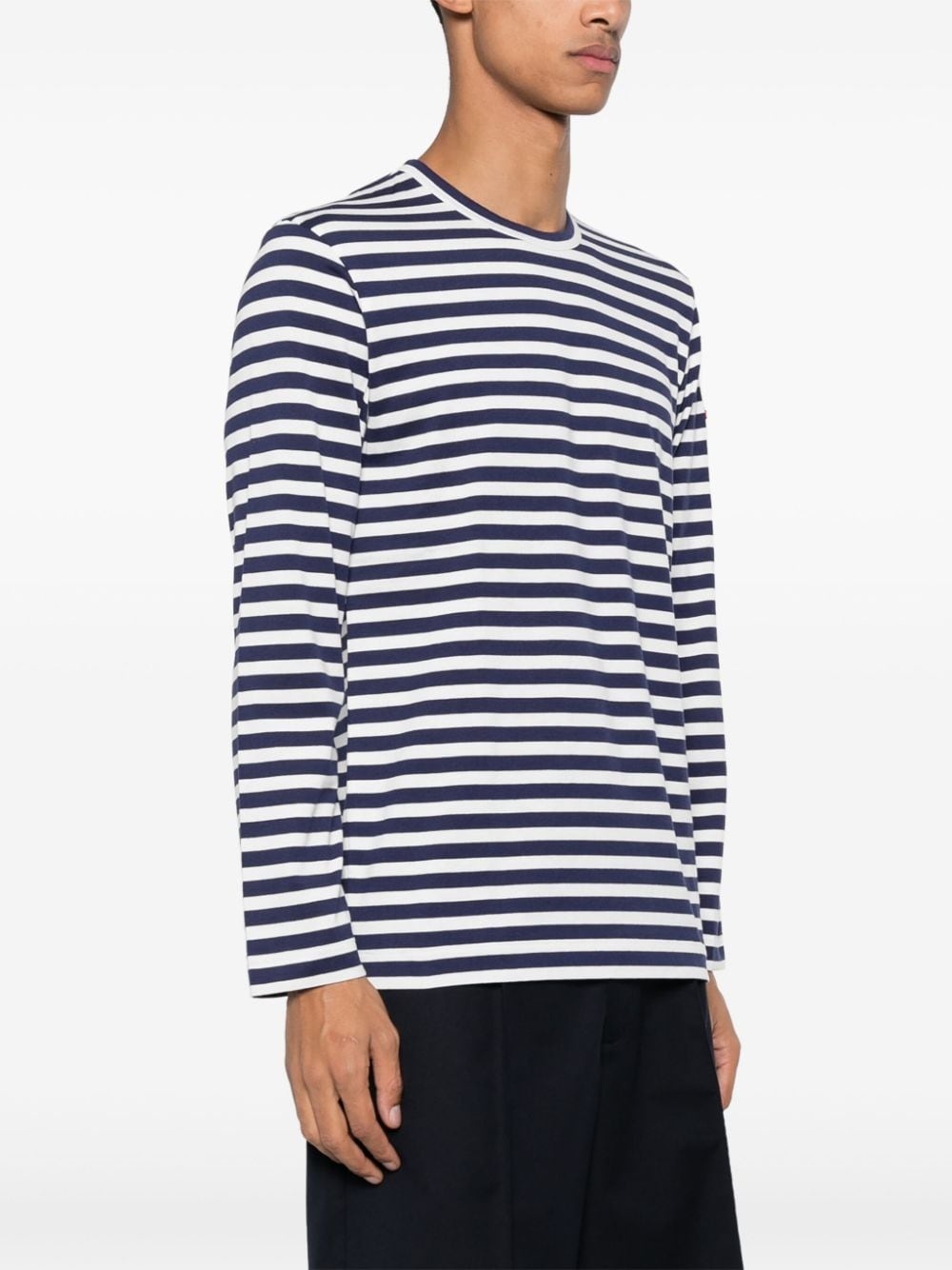 x the Artist Invader pixelated-appliqué striped T-shirt - 3