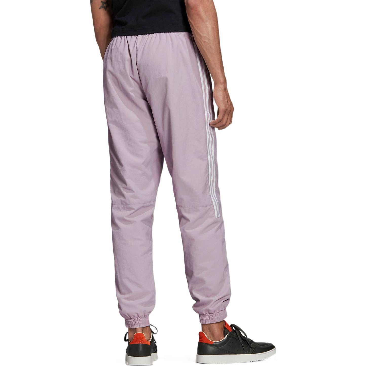 Men's adidas originals Solid Color Stripe Logo Straight Bundle Feet Sports Pants/Trousers/Joggers Pi - 4