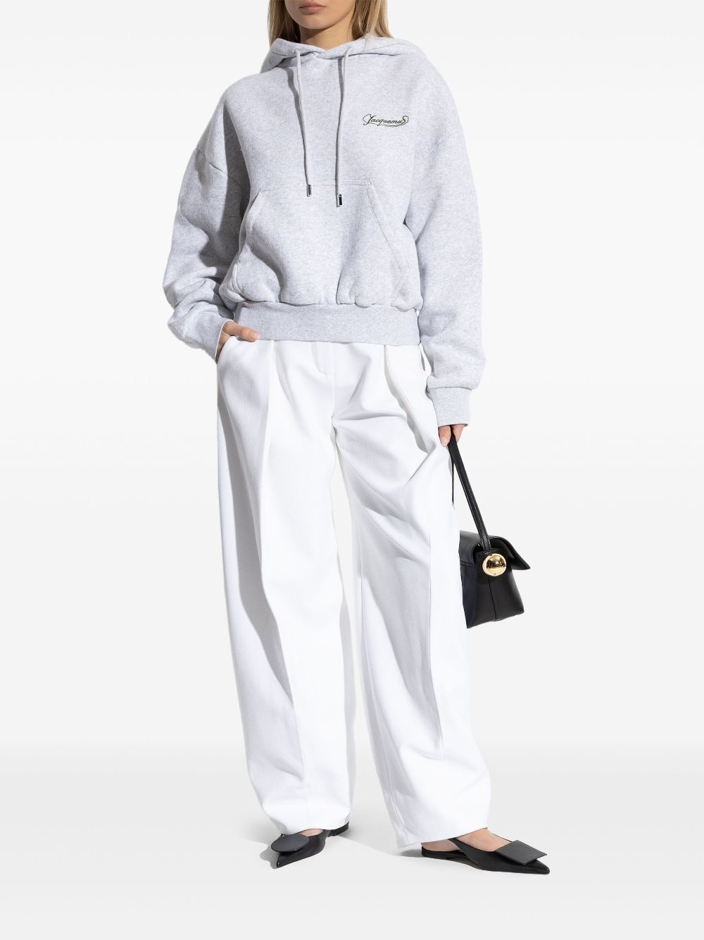 logo-embroidered hoodie - 2