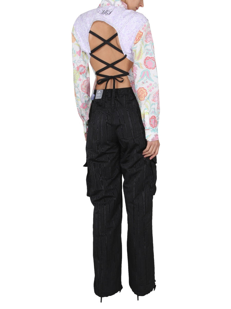 Marine Serre Women Floral Print Shirt - 2