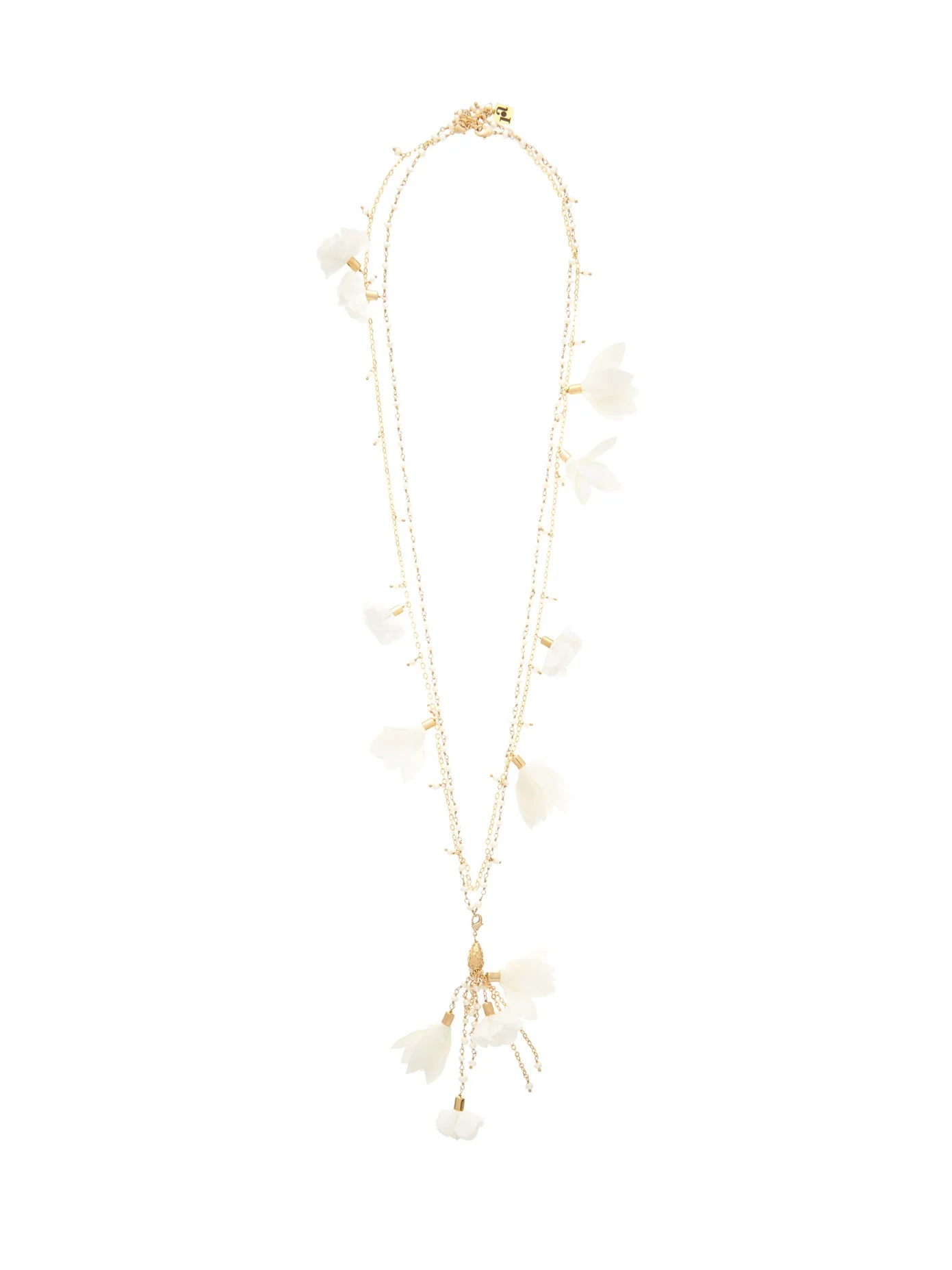 Sentiero pearl-embellished floral-charm necklace - 1