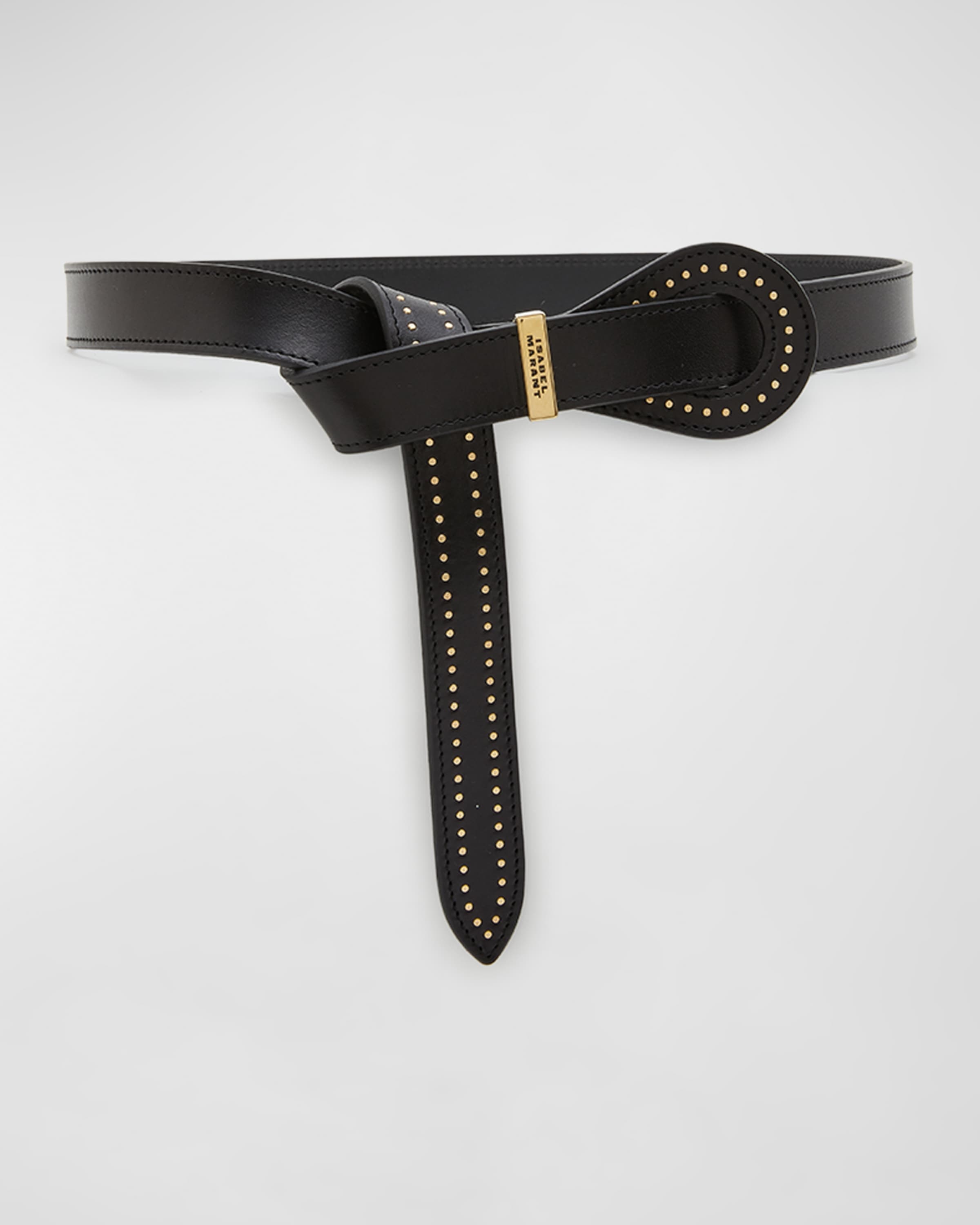 Brindi Studded Leather Pull-Through Belt - 1