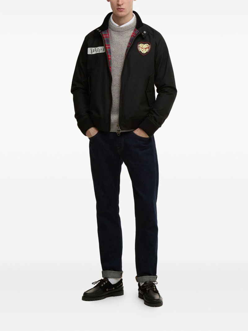 Barbour appliqué zip-up jacket outlook