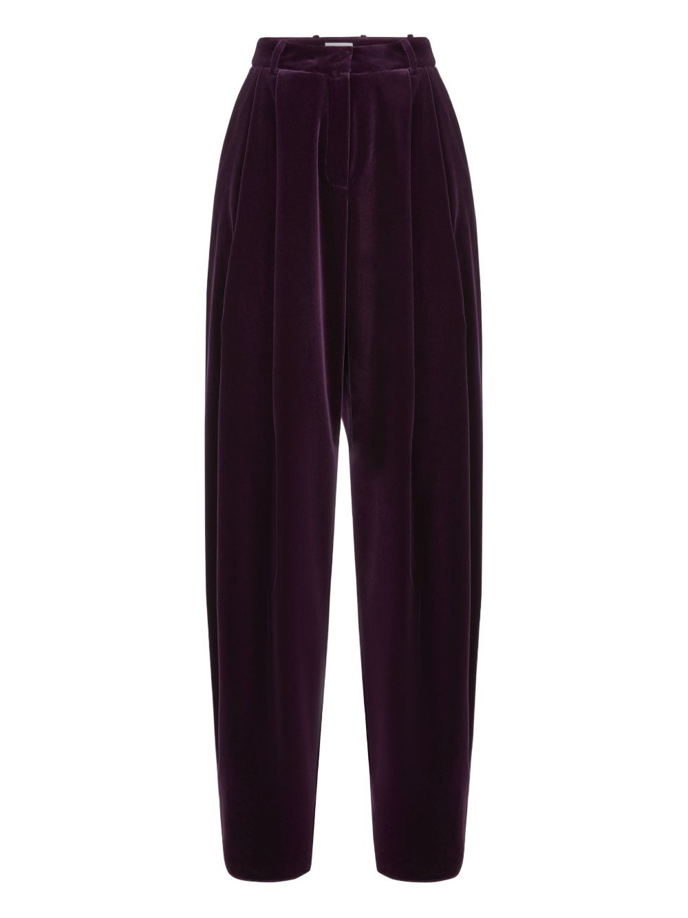 pleated velvet trousers - 1