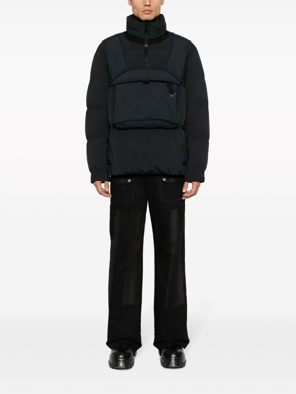 sacai pouch-pocket padded jacket | REVERSIBLE