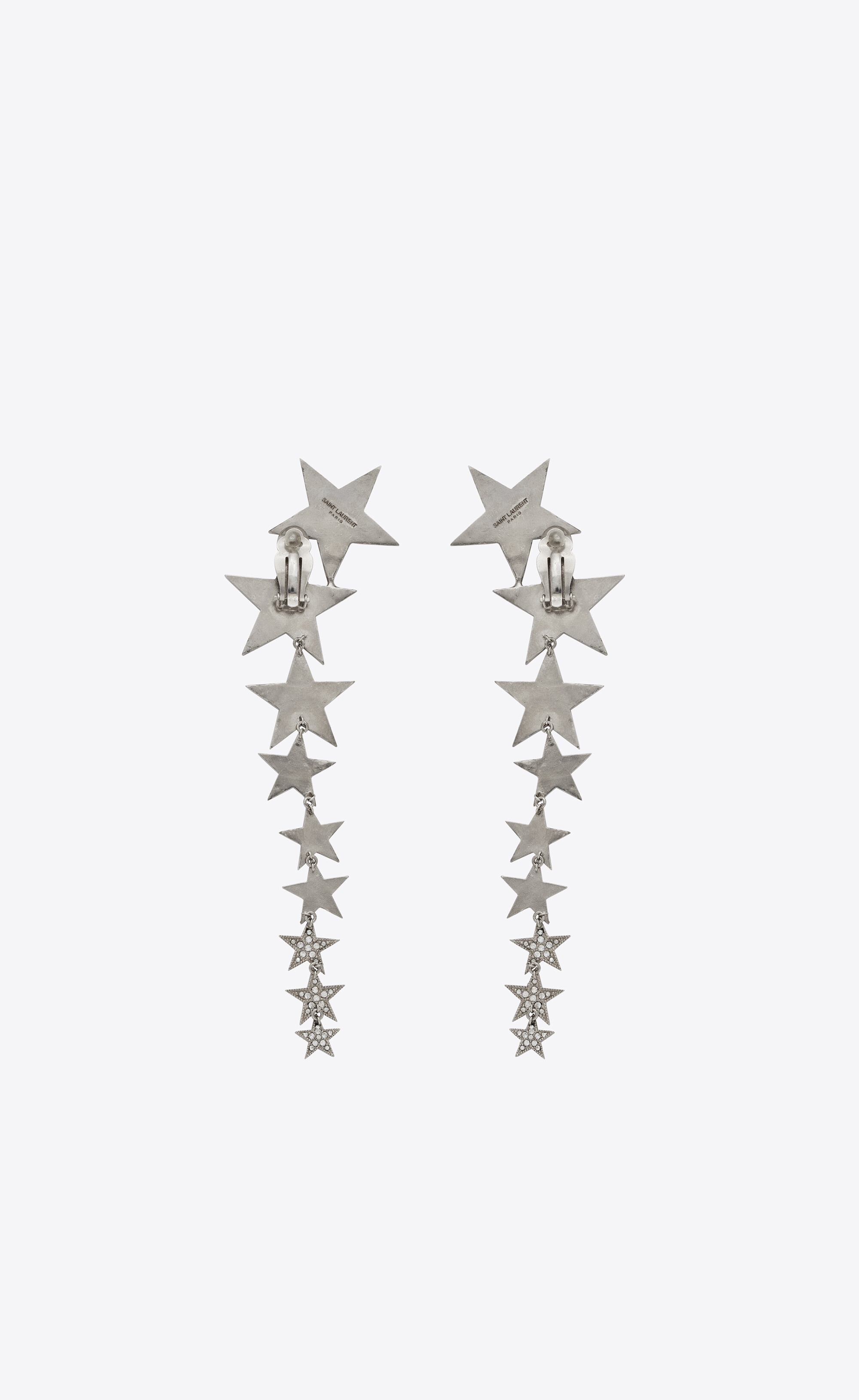 long falling star earrings in metal - 2