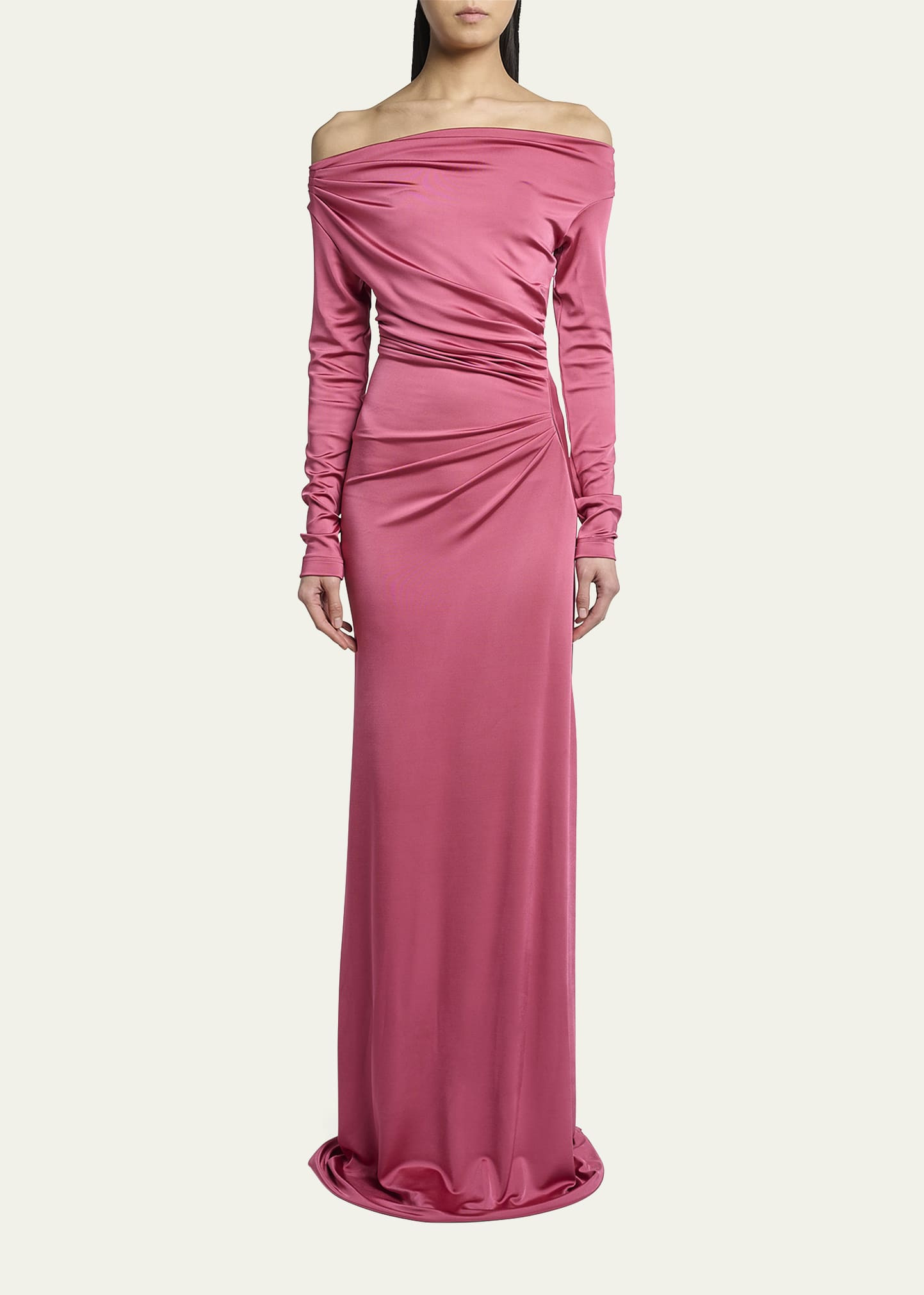 Off-Shoulder Draped Gown - 2
