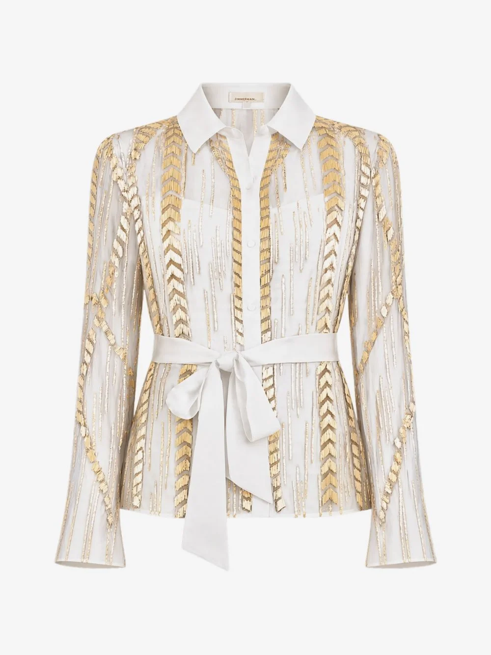Viola bead-embellished belted shirt - 1