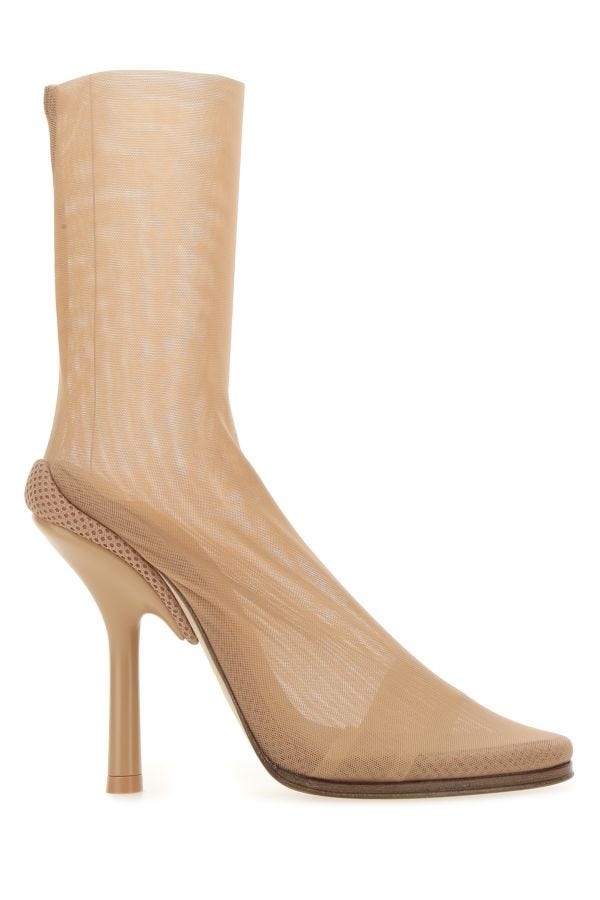 Burberry Woman Beige Stretch Tulle Ankle Boots - 1