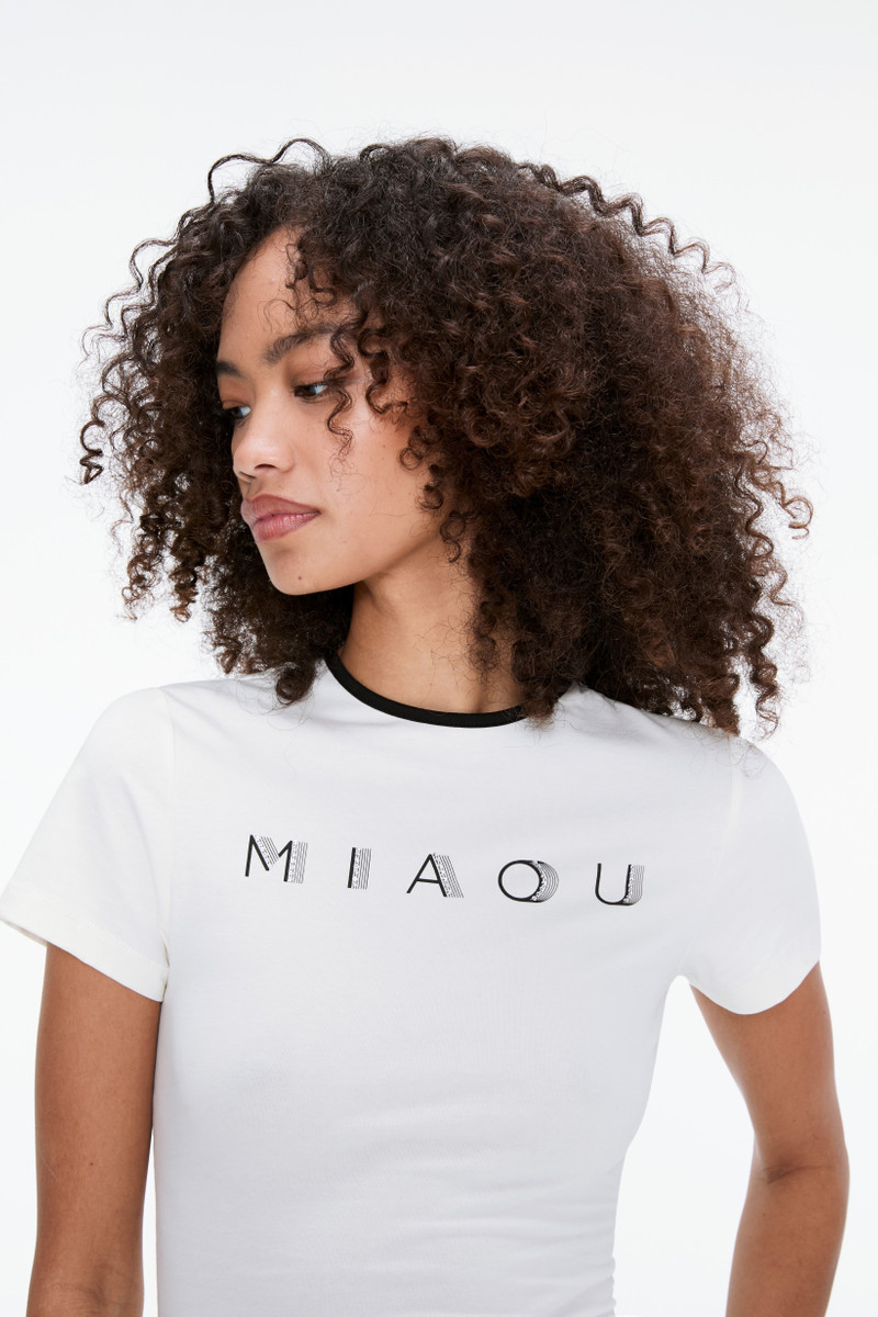 miaou RHINESTONE MINI TEE - WHITE outlook