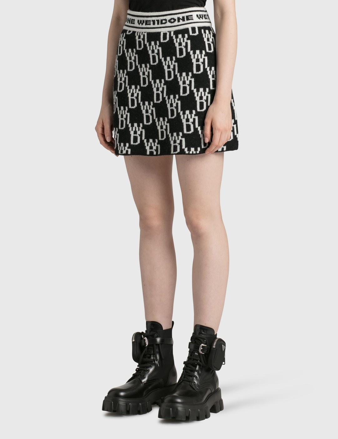 ALL OVER LOGO KNIT MINI SKIRT - 2