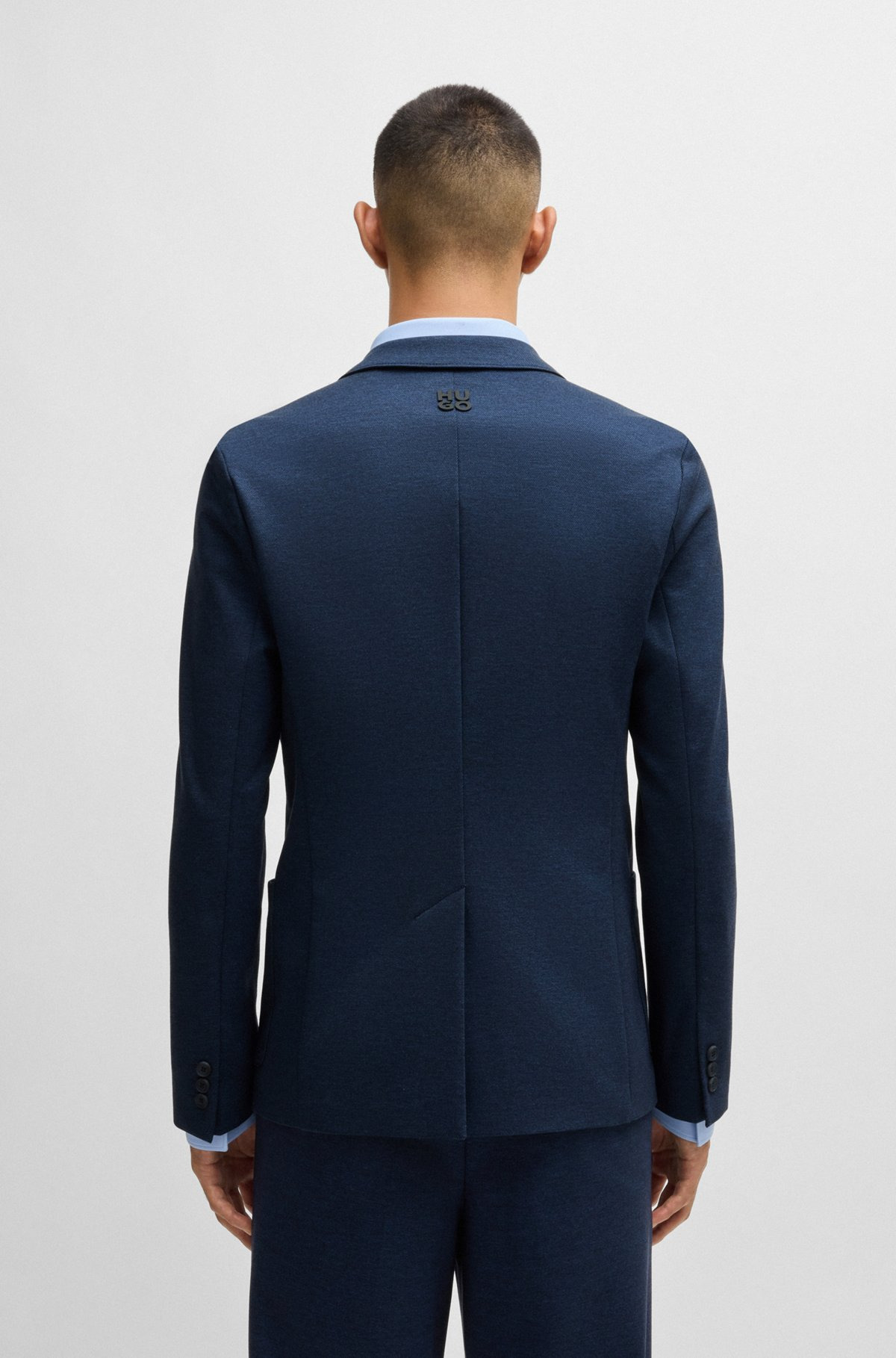 SLIM-FIT JACKET IN MELANGE PERFORMANCE-STRETCH TWILL - 4