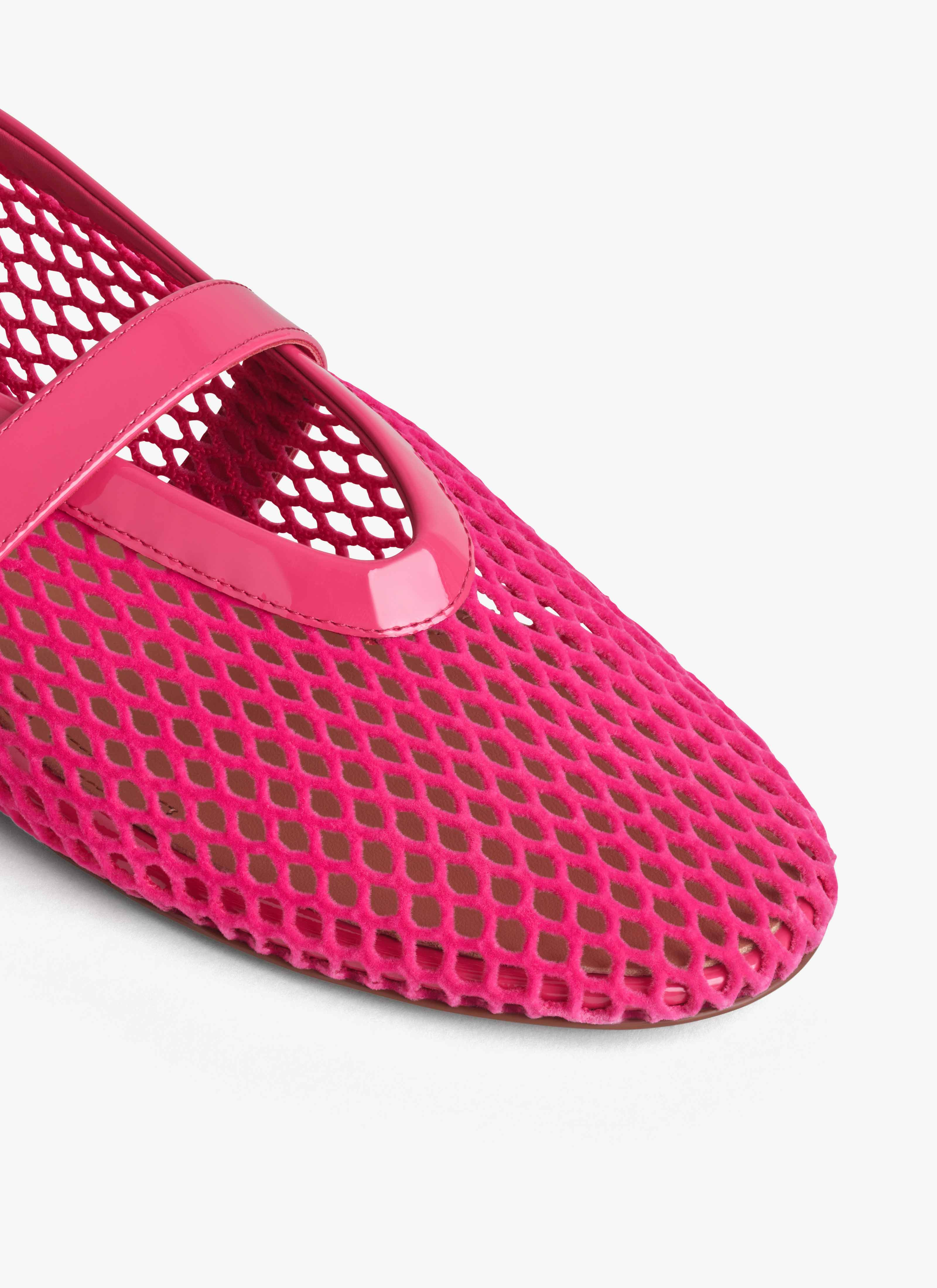 BALLET FLATS IN VELVET EFFECT FISHNET - 4