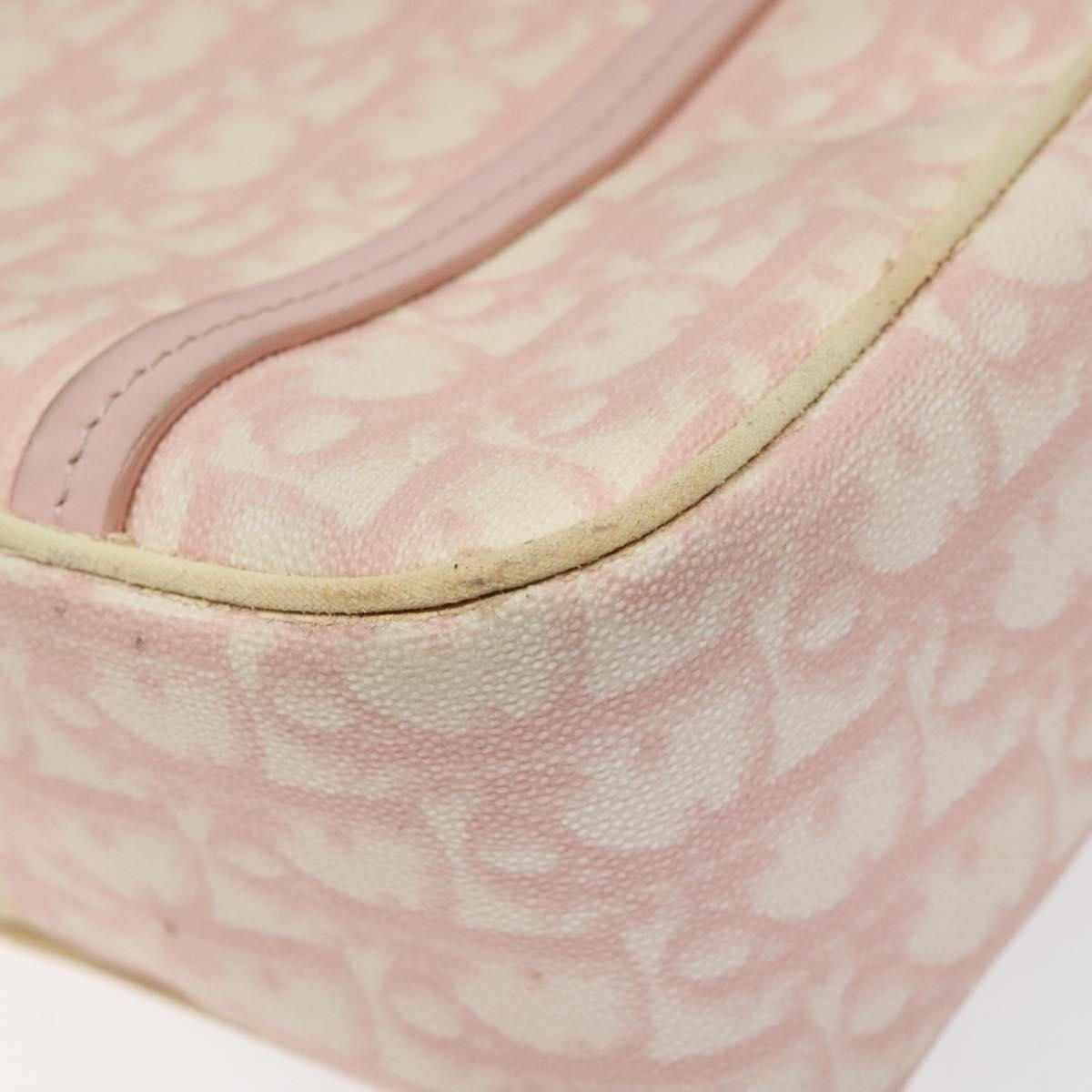 DIOR Trotter Canvas Romantic Hand Bag Pink Silver - 15
