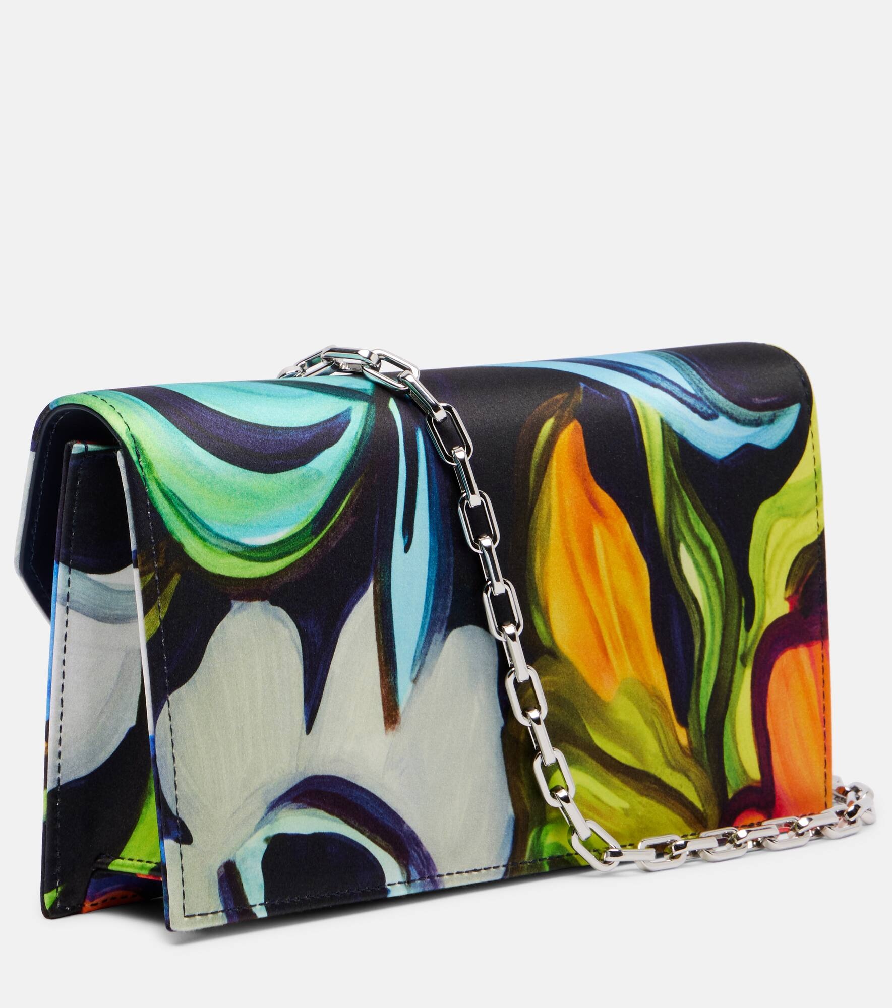 Loubi54 CL floral satin clutch - 4