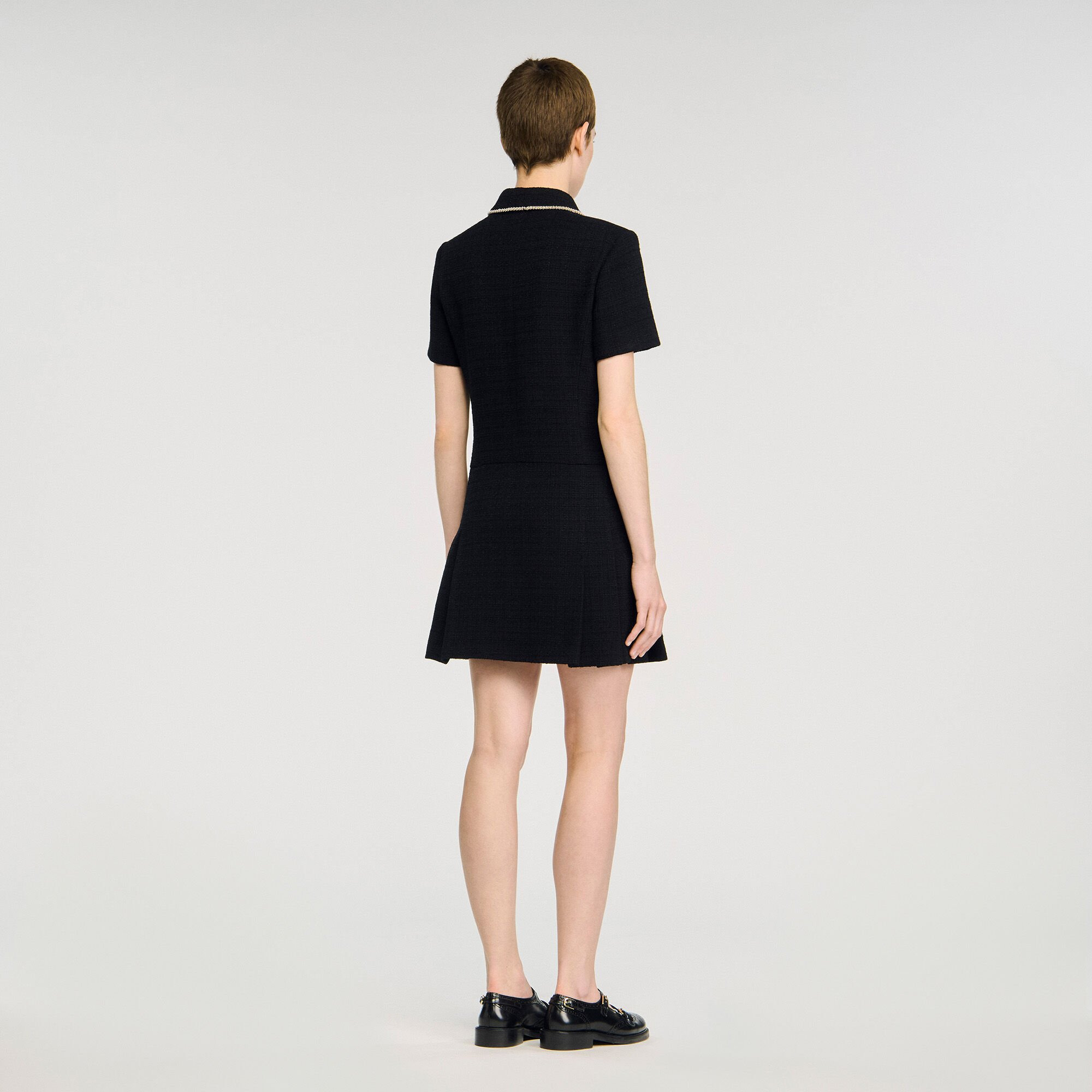 MINI BUTTONED TWEED DRESS - 5