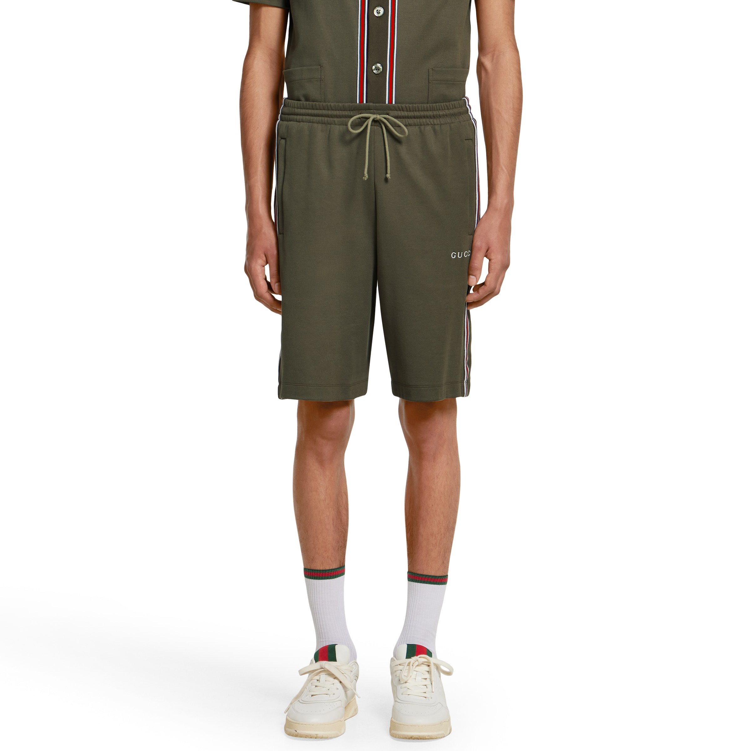 Cotton piquet shorts with embroidery - 3