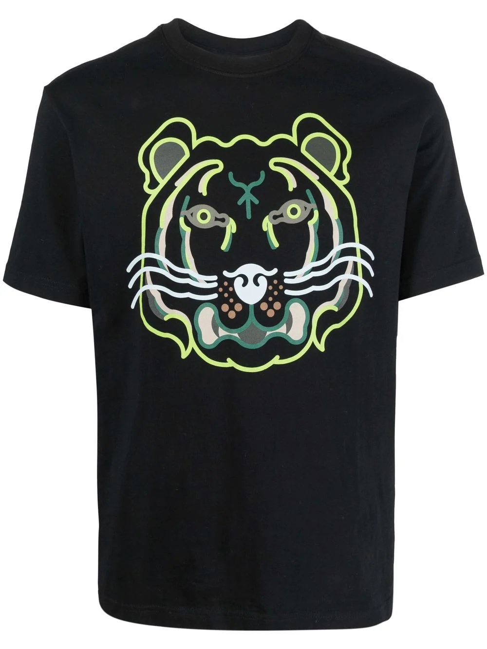 Tiger-print round-neck T-shirt - 1