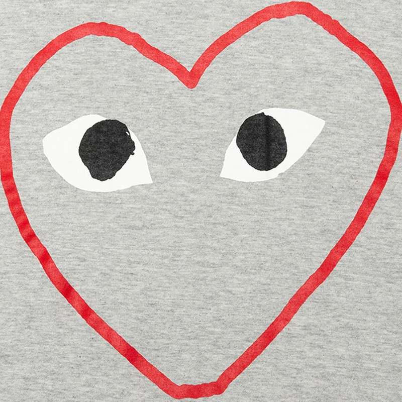 WOMEN'S GREY HEART LOGO L/S TEE - GREY 3