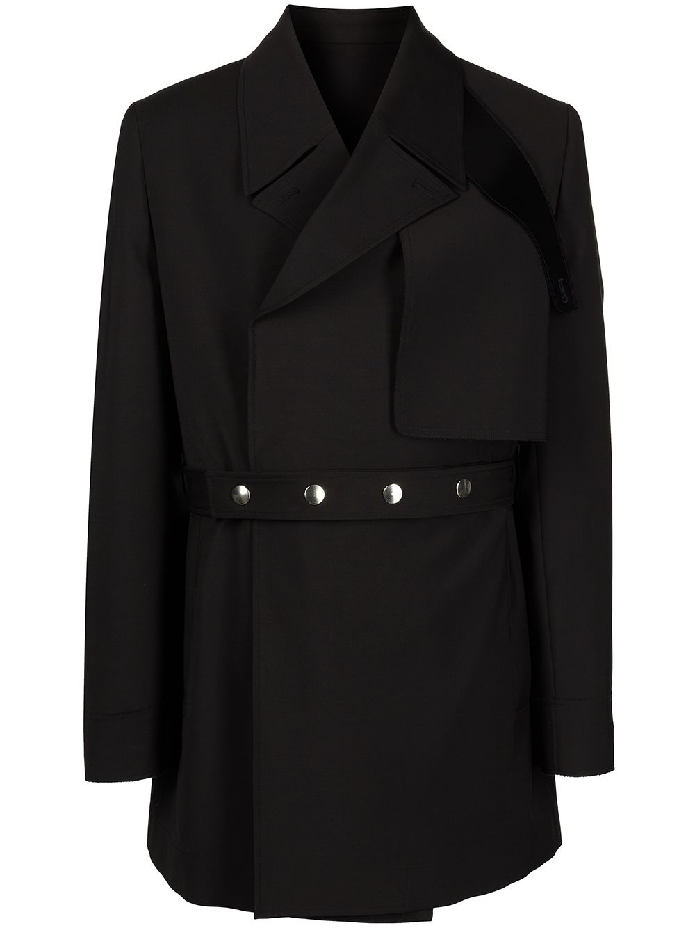 belted wrap-front coat - 1