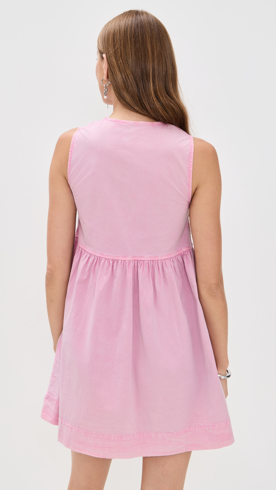 Washed Stretch Cotton Mini Bow Tie Dress - 2