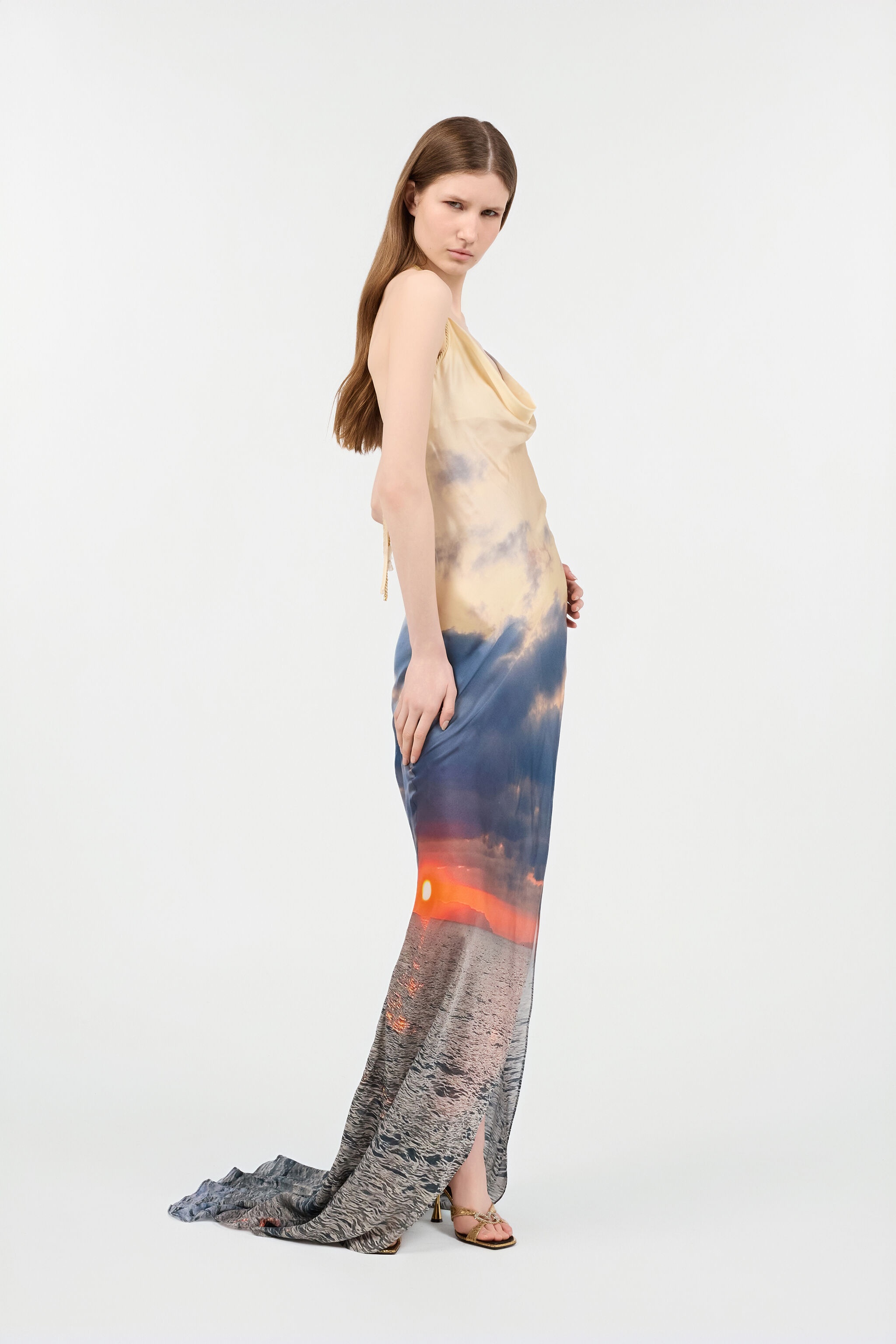 Long Dress With Sunrise Print - 2