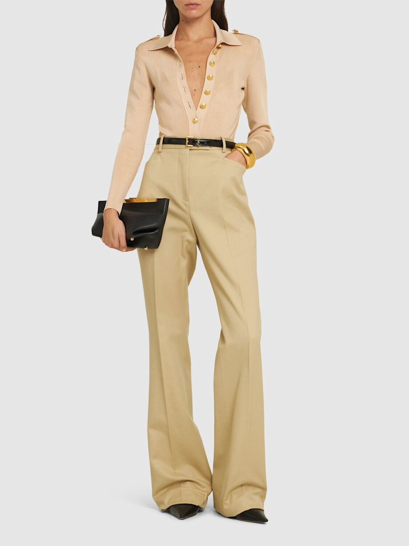 Tailored cotton moleskin wide pants - 2