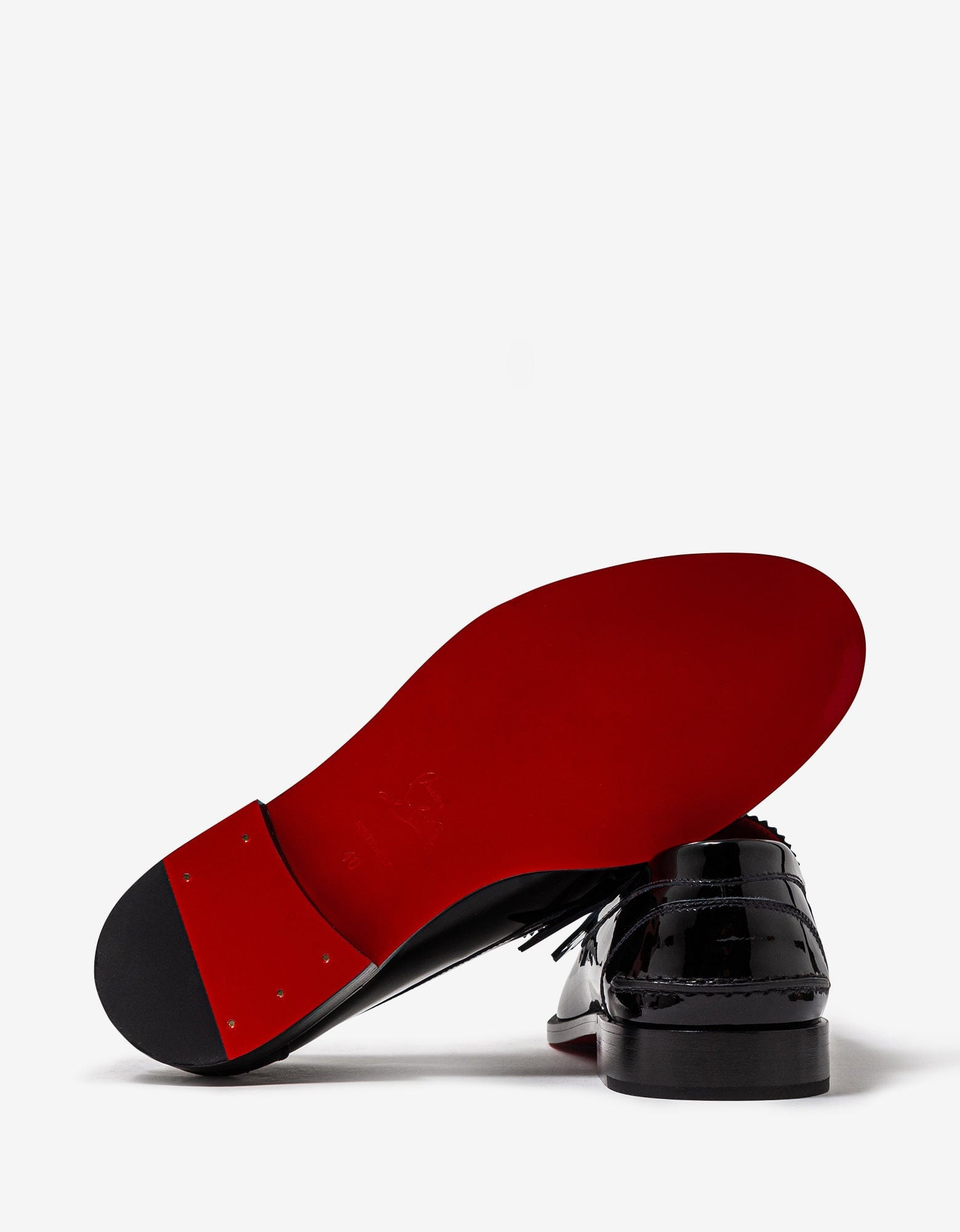 Christian Louboutin Penny Flat Black Patent Loafers - 7