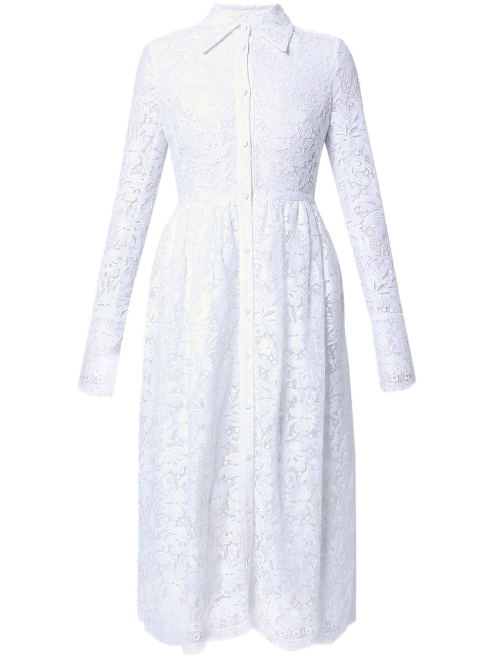 Corinne belted lace shirt dress - 1