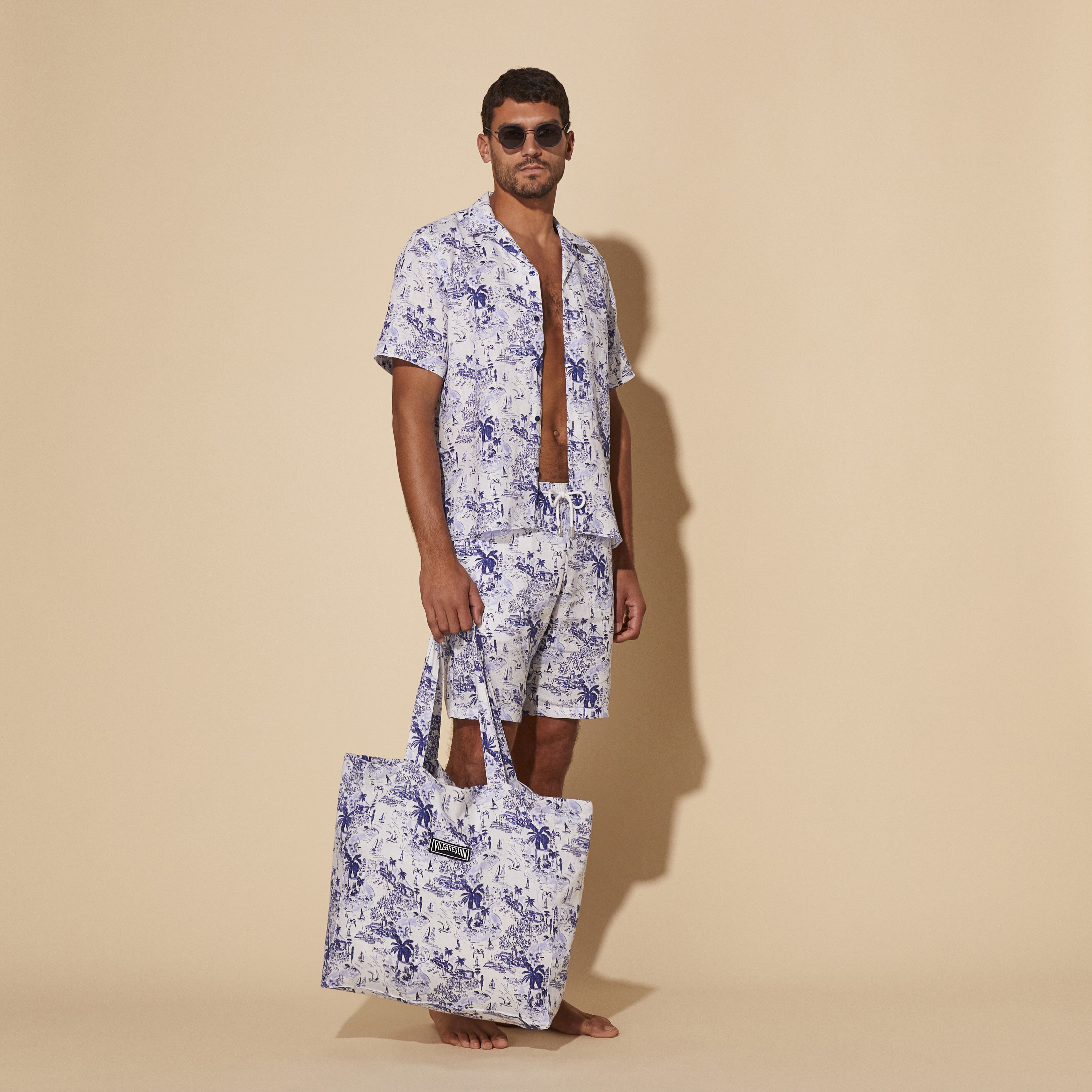 Men Linen Bowling Shirt Riviera - 5