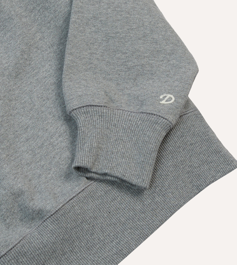 Grey Cotton Quarter Zip Collared Sweatshirt 5