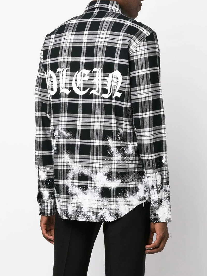 Gothic Plein checked cotton shirt 4