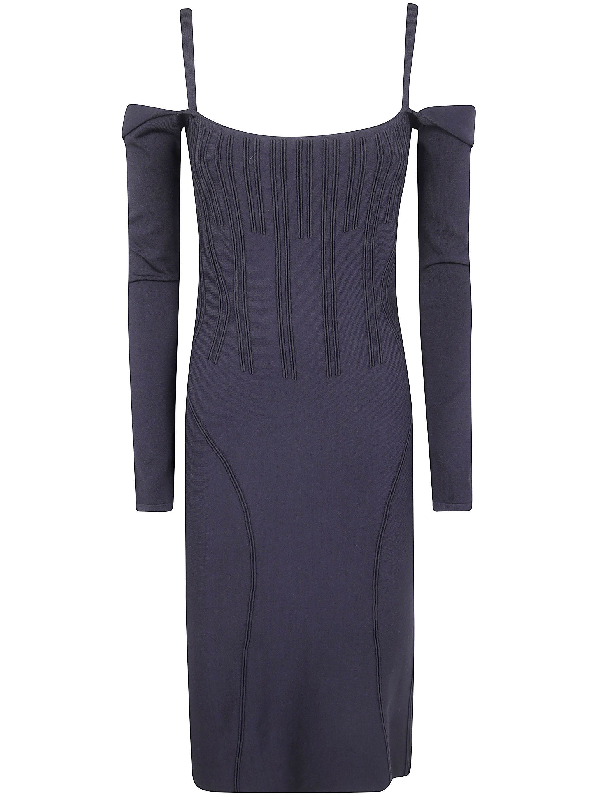 Mugler Women Off Shoulder Long Sleeve Midi Dress - 7