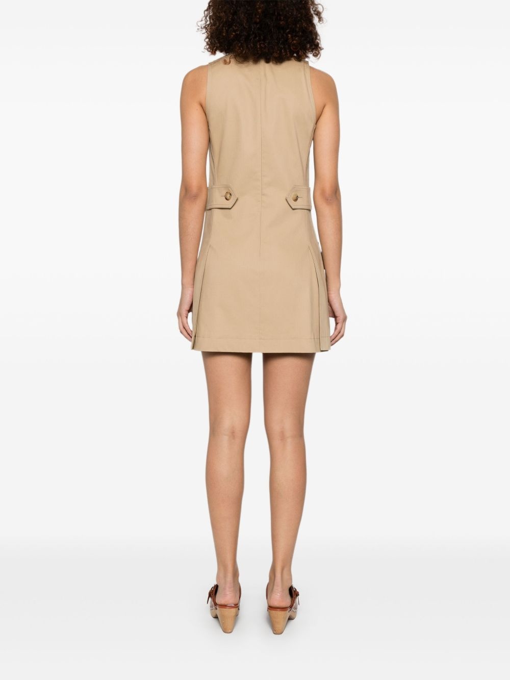 lace-up cotton mini dress - 4