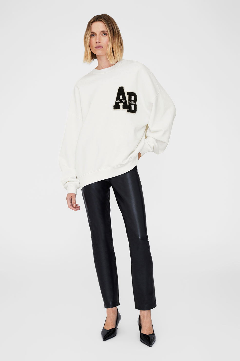 Miles Oversized Sweatshirt Letterman - Off White - 2